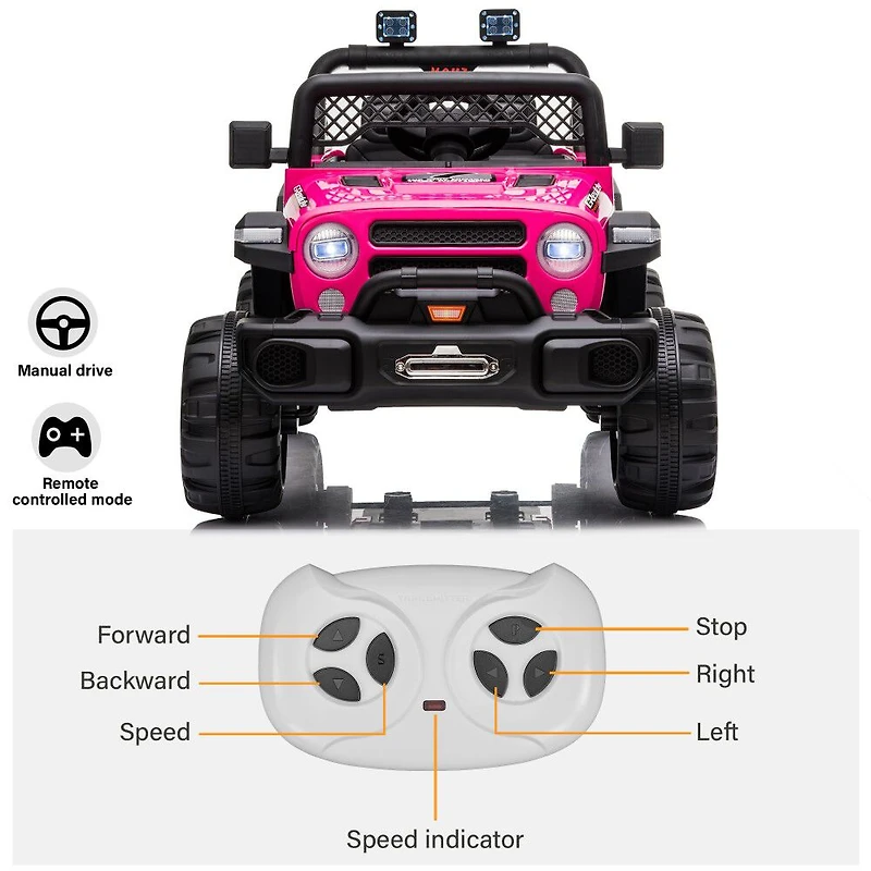 Voltz Toys Jeep with Remote, Rose Red