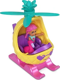 Polly Pocket Micro-poupée, Hélicoptère en métal, mini-animal