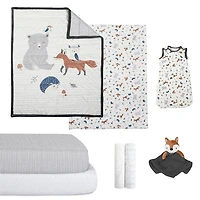 Baby's First by Nemcor 8 Piece Nursery Crib Bedding Set, Forest Adventures
