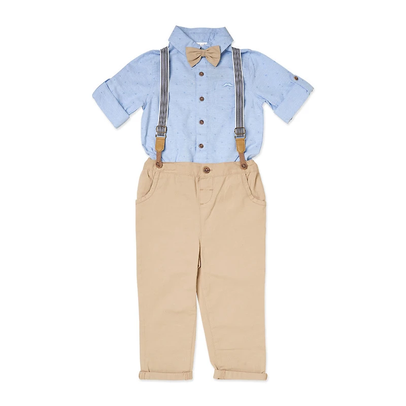 Little Gent Suspender Bowtie Set: Blue