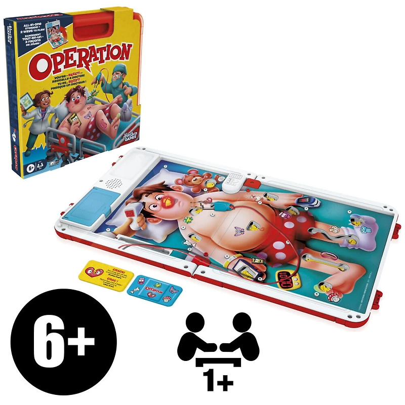 Operation Electronic Board Game with All-in-One Carrying Case