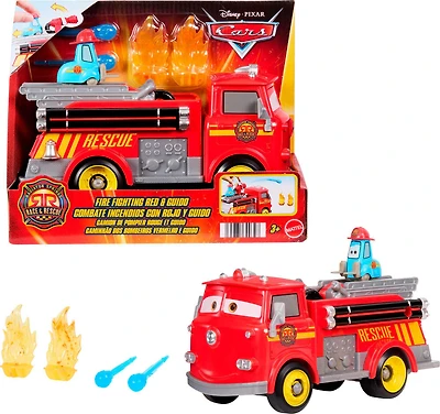 Disney and Pixar Cars Radiator Springs Race & Rescue Fire Fighting Red & Guido & Accessories