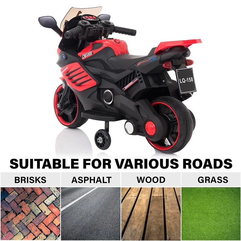 Voltz Toys Kids Motorcycle avec roue d'entraînement