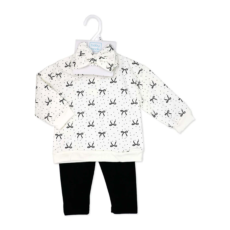 Baby Mode 3 Piece Oversized Sweater Shirt Legging Set: Floral