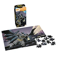 DC Comics, Batman 100-Piece Jigsaw Puzzle Superhero Gotham Batmobile Movie Merch in Easy Storage Tower
