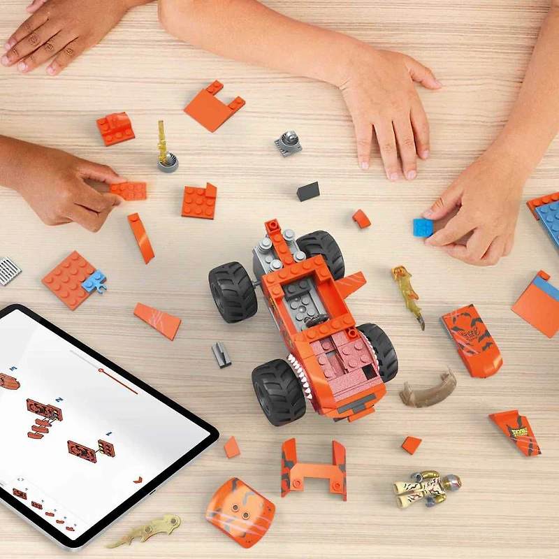 MEGA Hot Wheels Tiger Shark Chomp Course Monster Truck Building Toy with 2 Figures (245 Pieces)
