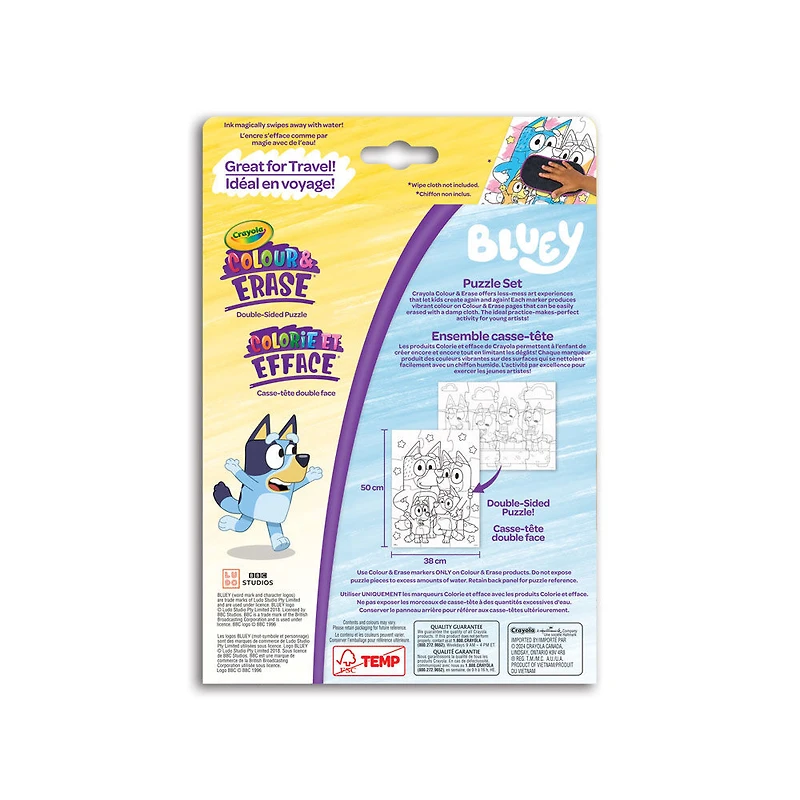 Ensemble de casse-tête réutilisable Crayola Colour & Erase, Bluey