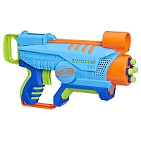 Nerf Elite Jr Explorer Easy-Play Blaster, Easy to Hold and Load and Blast, 8 Nerf Elite Darts, Toy Foam Blasters