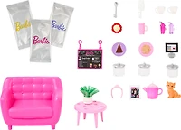 Barbie-Joli Café Cozy-Coffret poupée et 21 accessoires