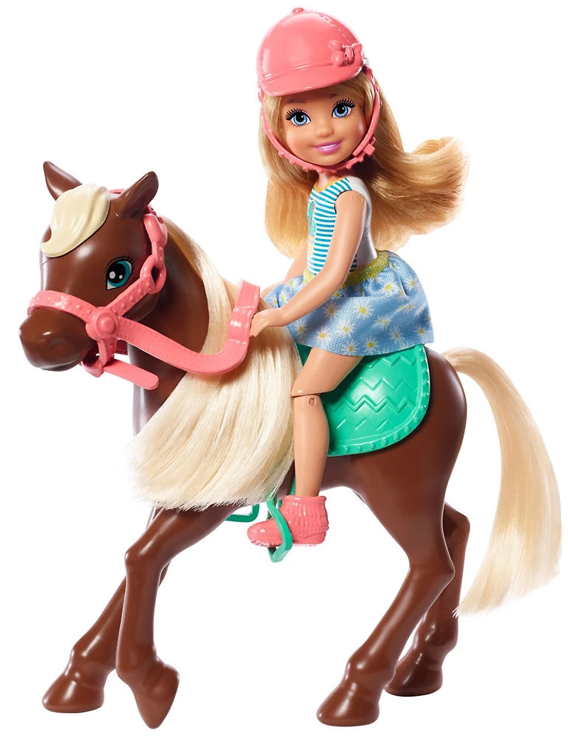 Poupée Barbie Club Chelsea et Cheval, Vêtue d'une tenue et d'accessoires
