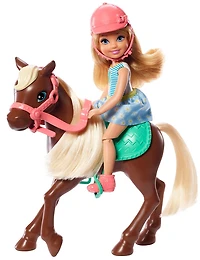 Poupée Barbie Club Chelsea et Cheval, Vêtue d'une tenue et d'accessoires