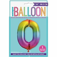 Ballon en aluminium en forme de nombre arc-en-ciel 34