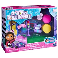 Gabby's Dollhouse, Salle de jeux Carlita Purr-ific avec figurine Chabriolette, accessoires, meubles et boîtes surprises