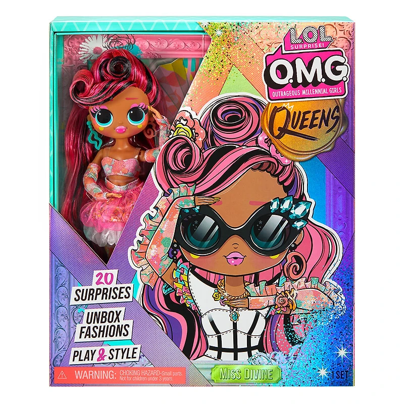Poupée-mannequin LOL Surprise OMG Queens, Miss Divine, avec 20 surprises