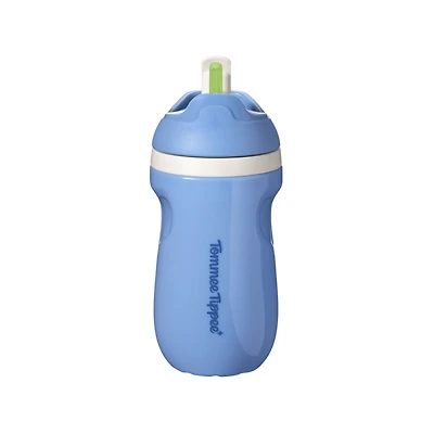 Tommee Tippee Sporty Straw Bottle, 9oz, Spill Proof Toddler Water Bottle For 12 Months+, Flip Lid Helps Keep Straw Clean, Assorted Colors, 1 count