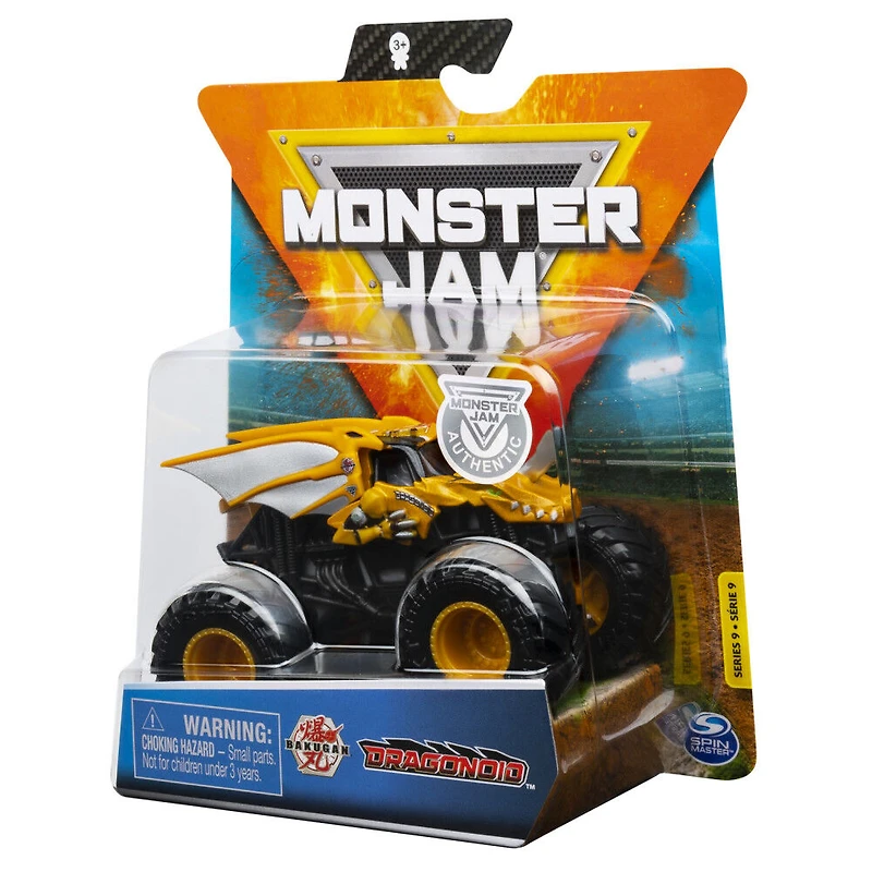 Monster Jam, Monster truck Bakugan Dragonoid officiel, véhicule en métal moulé, série Crazy Creatures