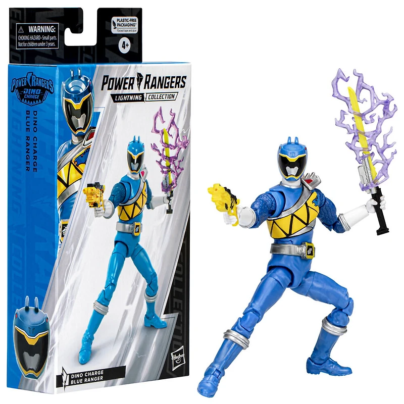 Power Rangers Lightning Collection, figurine Ranger bleu Dino Charge de 15 cm