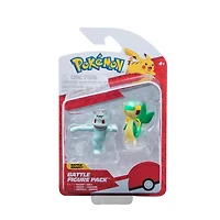 Ensemble de 2 figurines de combat Pokémon - Machoc et Vipélierre (Machop & Snivy)