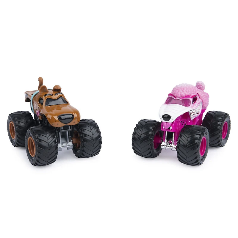 Monster Jam, Monster trucks officiels en métal moulé Monster Mutt Poodle Vs. Scooby Doo Black Ops Die-Cast, échelle 1:64