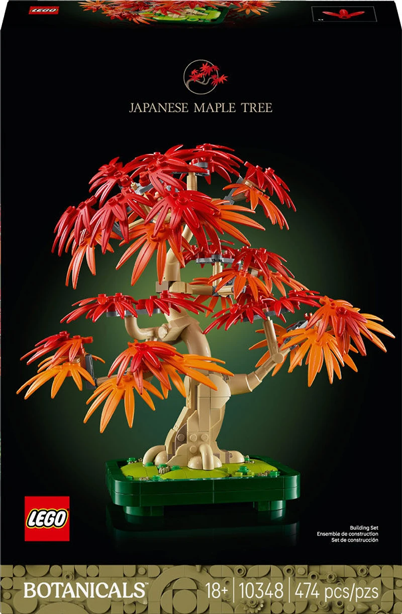 LEGO Botanicals Le Bonsaï d'Érable Rouge Japonais, Décoration d'Arbre, Ensemble de Construction pour Adultes 10348