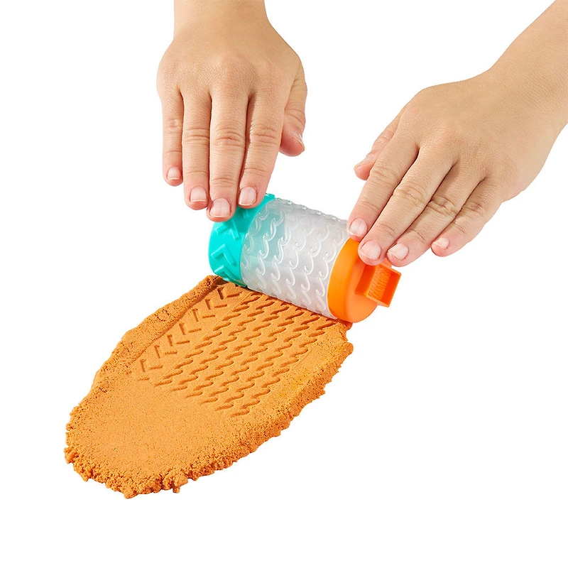 Wonder Factory Never Dry Dough & Sand Starter Set- Light Blue Dough + Orange Sand