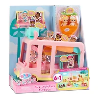 Jeu d'autobus BABY BORNMD Surprise avec 2 mini bébés jumeaux exclusifs / terrain de jeu 6 en 1 mobile pour tous vos animaux et bébés BABY BORNMD Surprise à collectionner / peut convenir à 20+ mini bébés BABY BORNMD Surprise
