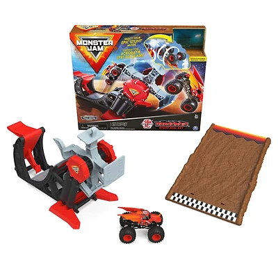 Monster Jam, Coffret Monster truck Bakugan Dragonoid Stunt Dial Set officiel en métal moulé à l'échelle 1:64