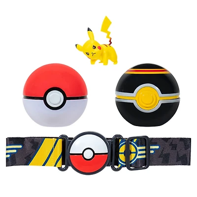 Pokémon - Ensemble de ceinture Clip 'N Go - Pikachu + Poké Ball et Niveau Ball (Level Ball)