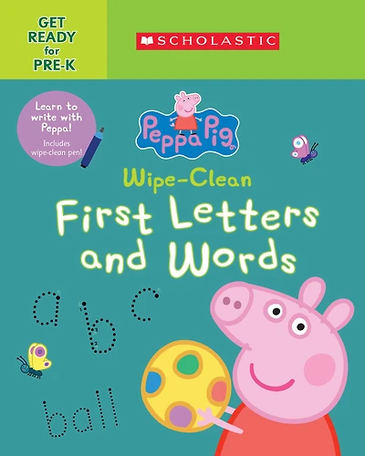 Scholastic - Peppa Pig: Wipe Clean First Letters and Words - Édition anglaise