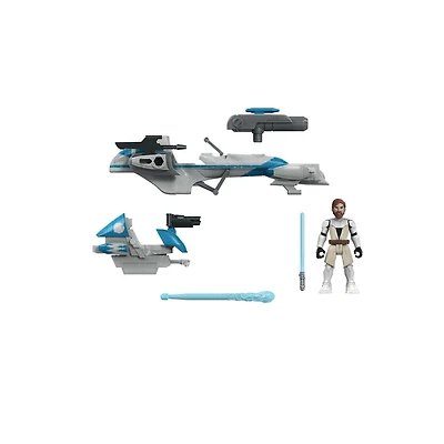 Star Wars Mission Fleet Expedition Class, Obi-Wan Kenobi Jedi Speeder Chase, figurine de 6 cm avec véhicule