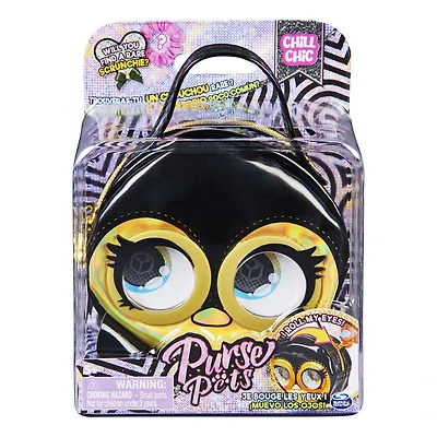 Micro Purse Pets, Pingouin Chill Chic, Petit sac à main élégant qui lève les yeux au ciel