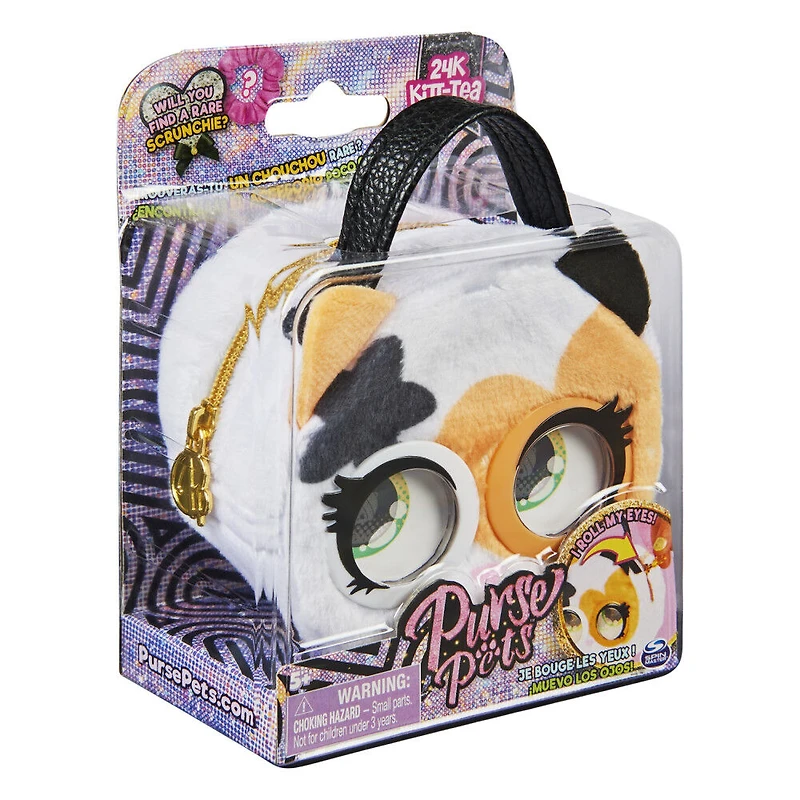 Micro Purse Pets, Chaton 24K Kitt-tea, Petit sac à main élégant qui lève les yeux au ciel