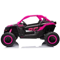 KIDSVIP Can-Am Maverick 2X24V Buggy UTV 4X4 pour enfants et tout-petits avec RC - Rose