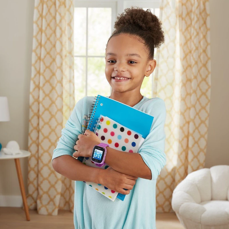 VTech KidiZoom Smartwatch DX3 avec deux appareils photo, lumière à DEL et flash, jumelage sécurisé des montres, effets photo et vidéo, jeux, podomètre, résistant aux éclaboussures