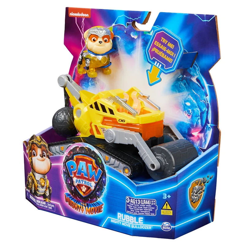 PAW Patrol : La Super Patrouille le film, Camion de chantier avec figurine articulée Ruben Super Patrouille