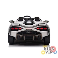 KIDSVIP Voiture porteur 2 places Lamborghini Sian 4X4 24 V sous licence pour enfants avec RC