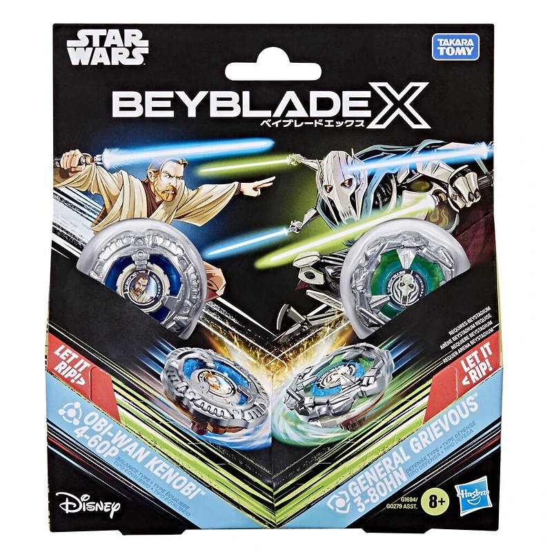 Beyblade X and Star Wars Collab, Obi-Wan Kenobi 4-60P vs. General Grievous 3-80HN - R Exclusive