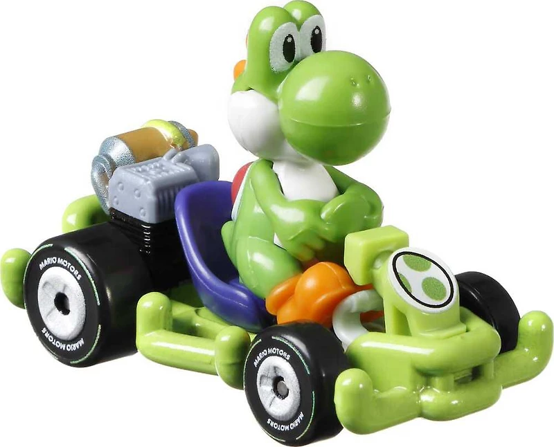 Hot Wheels - MarioKart- Yoshi avec Kart de cadre de tuyau