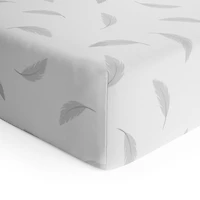 Kushies Flannel Crib Sheet - Grey Feather