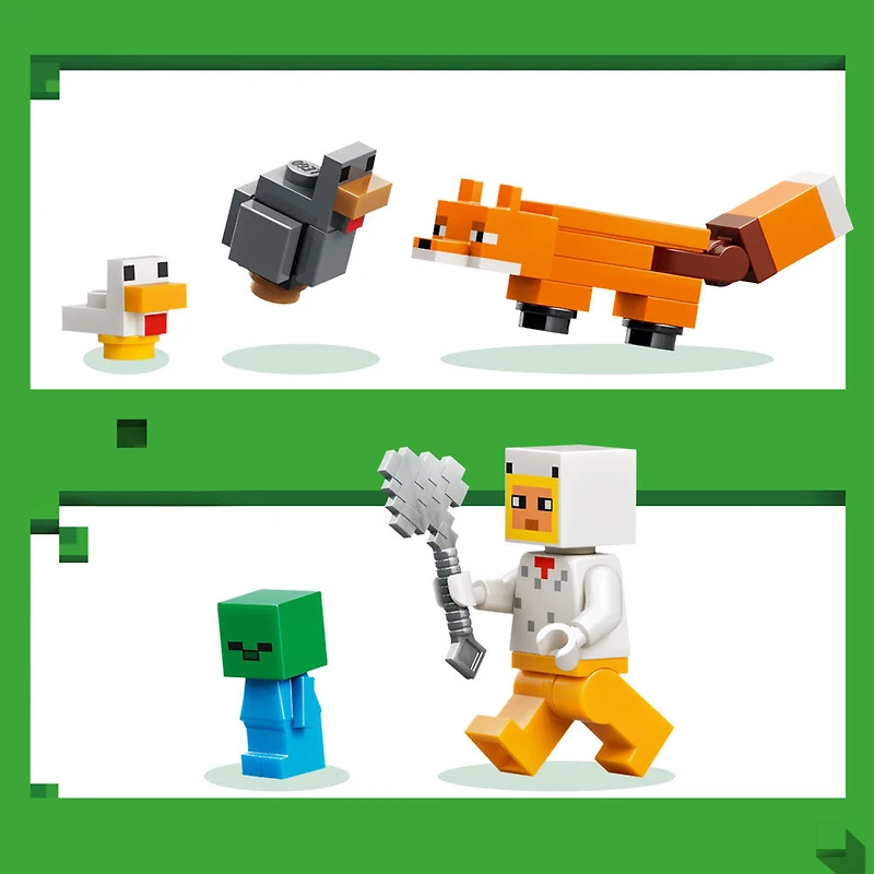 LEGO Minecraft La Ferme-Poule - Jouet de Construction de Jeu de Construction avec des Figurines d'Animaux et un Poulailler - 21585