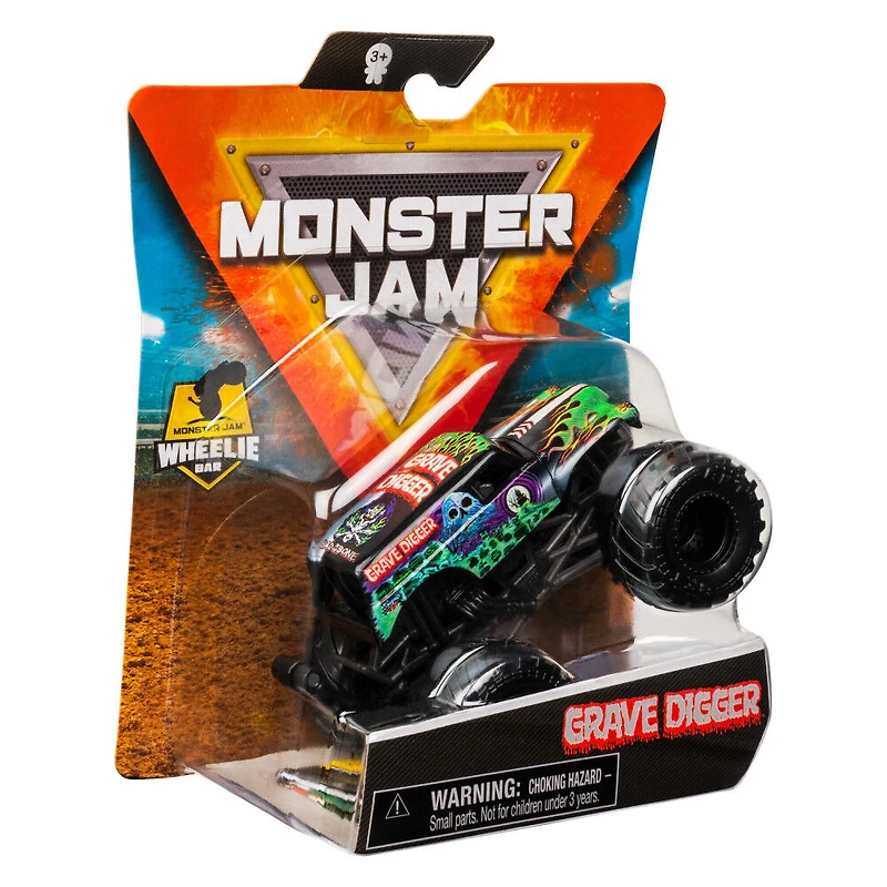Monster Jam, Monster truck Grave Digger officiel, véhicule en métal moulé, série Spectre, échelle 1:64