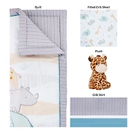 Sammy & Lou 4 Piece Crib Bedding Set - Safari Babies