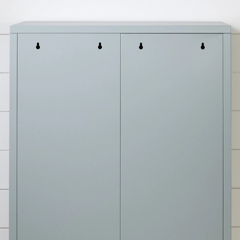 Crea Meuble de rangement avec 2 portes en métal Bleu