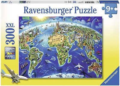 Ravensburger - World Landmarks Map Puzzle 300pc