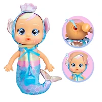 Cry Babies Tiny Cuddles - Sirènes Giselle - Poupée bébé de 9 po | Pyjama métallique avec queue de sirène