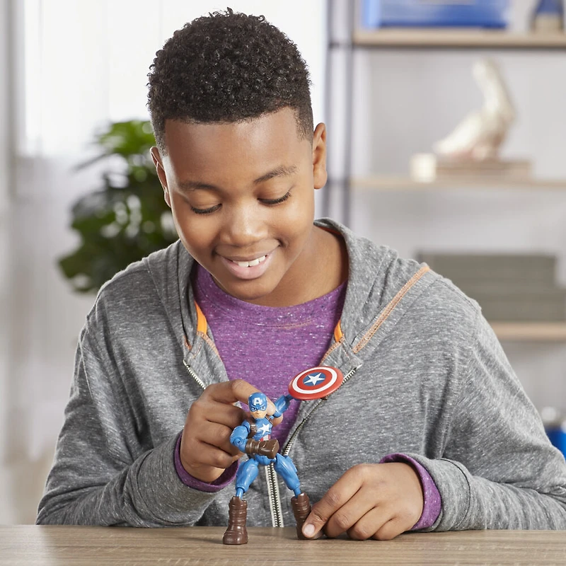 Marvel Avengers Bend And Flex Action Figure Toy, 6-Inch Flexible Captain America Figure