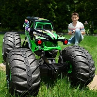 Monster Jam, Monster truck tout-terrain radiocommandé Mega Grave Digger officiel, plus de 60 cm de haut, échelle 1:6