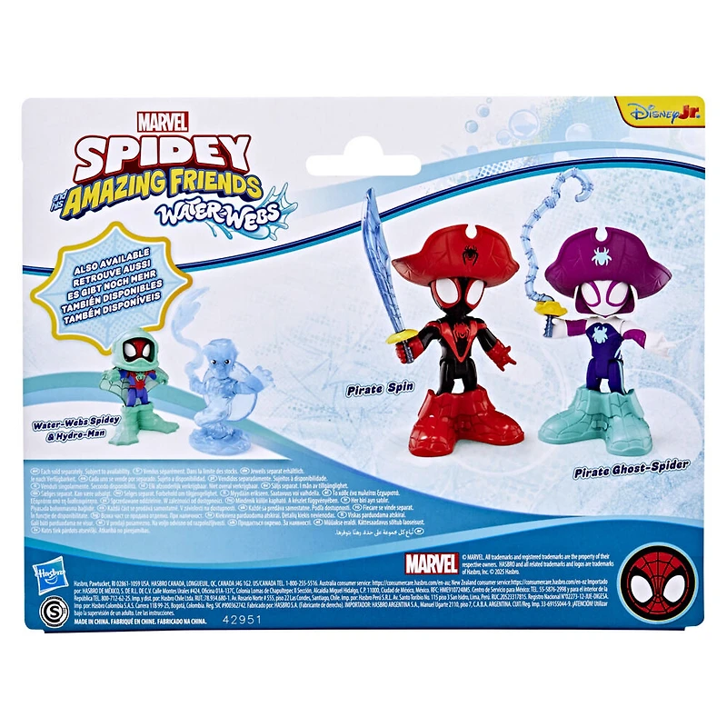 Marvel Spidey et ses Amis Extraordinaires Water-Webs, figurines Pirate Miles " Spin " Morales et Pirate Ghost-Spider
