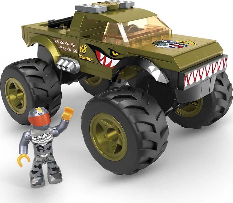 MEGA Hot Wheels V8 Bomber Monster Truck building set, 86 pieces