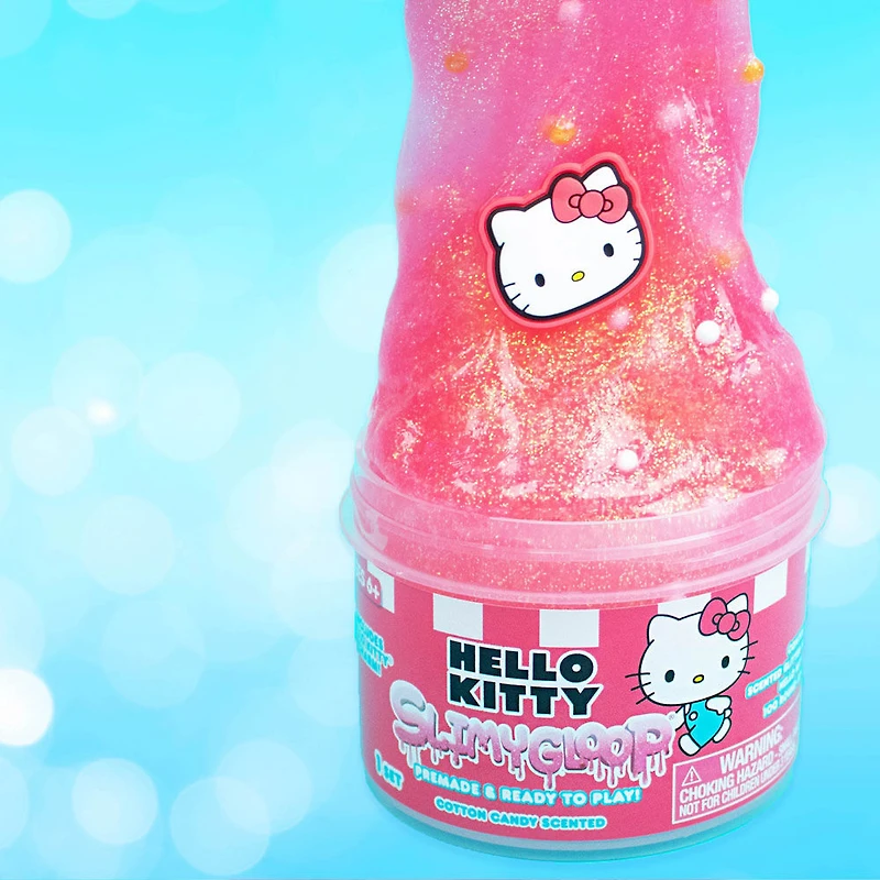 Hello Kitty Slimygloop Jar 8 Oz Red & White Cotton Candy Scented Slime